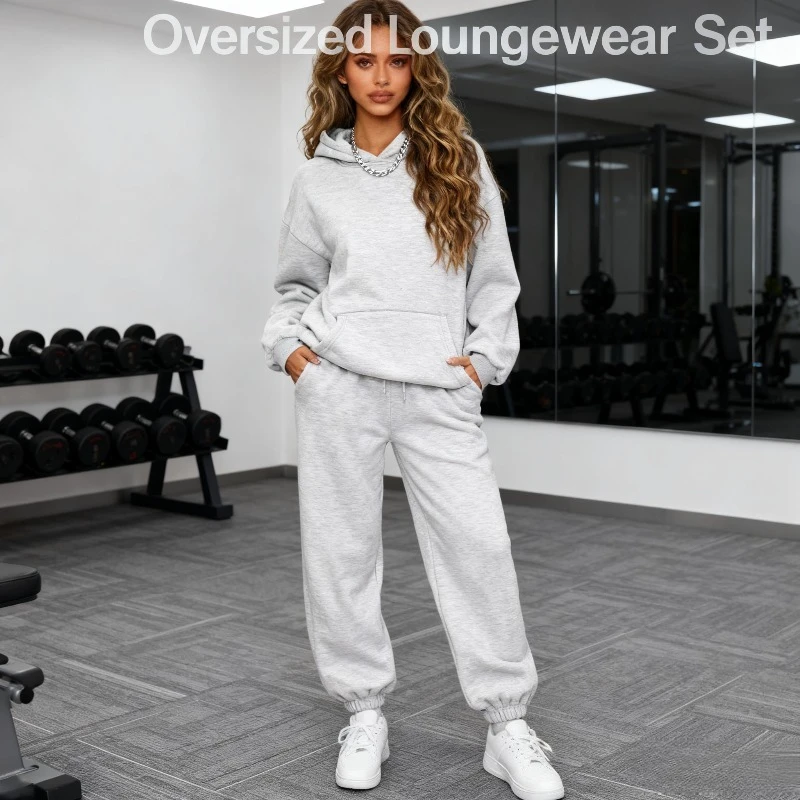 

2025 Autumn/Winter New Women's 2-Piece Casual Hoodie and Sweatpants Set