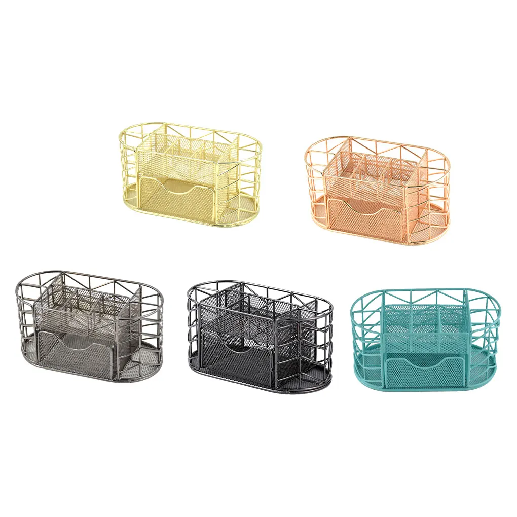 Imagem -06 - Metal Mesh Container Organizador Caixa de Armazenamento Grande Capacidade Desktop Pen Holder Clips Box Escola e Escritório Papelaria