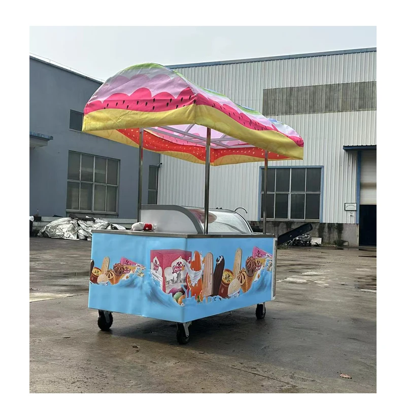 charging mobile street coffee bicycle cart freezer ice cream cart slush vending food cart for sale