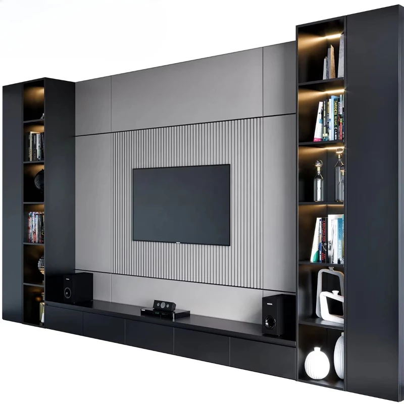 

PA Wooden Luxury Modern Design Bracket Unit Wall Mounted Living Room TV Cabinet