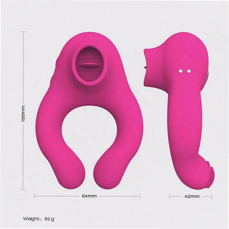 Tongue Licking Vibrator Penis Ring Vibrator Vibrating Cock Ring  Enlarger Ring Sex Toys For Men Couples Vibrator Dick view 4