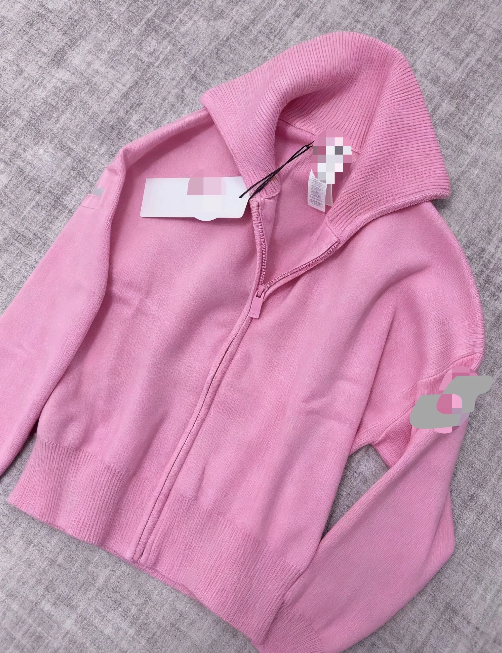 

ort Casual Spor Zipper Collar Women's Outerwear Polyester Fiber Long Sve Slim Fit Knitted Color Coat