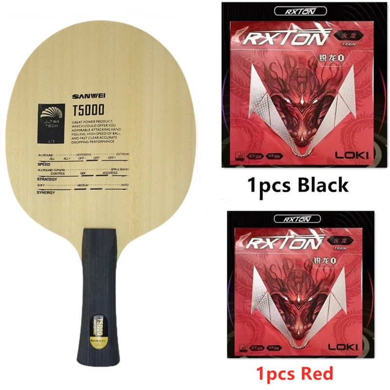 

SANWEI T5000 CARBON Table Tennis Blade With 2x RXTON TRAIN Rubber Assembled for Beginner