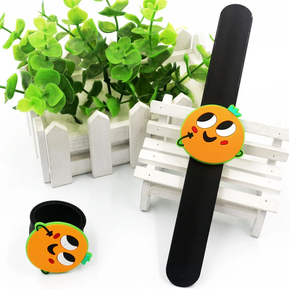 

10Pcs Silicone Snap Bracelets Colorful Fruit Design Assorted Wristbands Kids Party Favors Flexible Slap Bracelets for Children