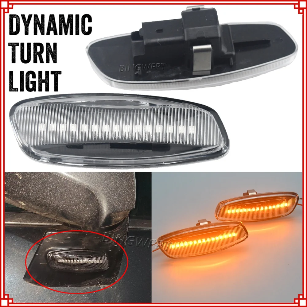 2 pçs led carro dinâmico turn signal light lado marcador lâmpada pisca âmbar para citroen c4 picasso c3 c5 ds4 peugeot 308 207 3008 5008