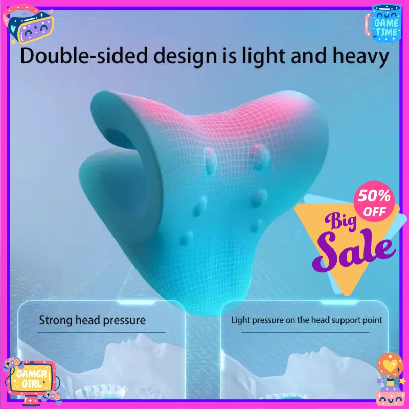 

U-Shaped Cervical Massage Pillow with Professional Cervical Traction Device & Neck Stretcher, Chiropractic Massage Pillow