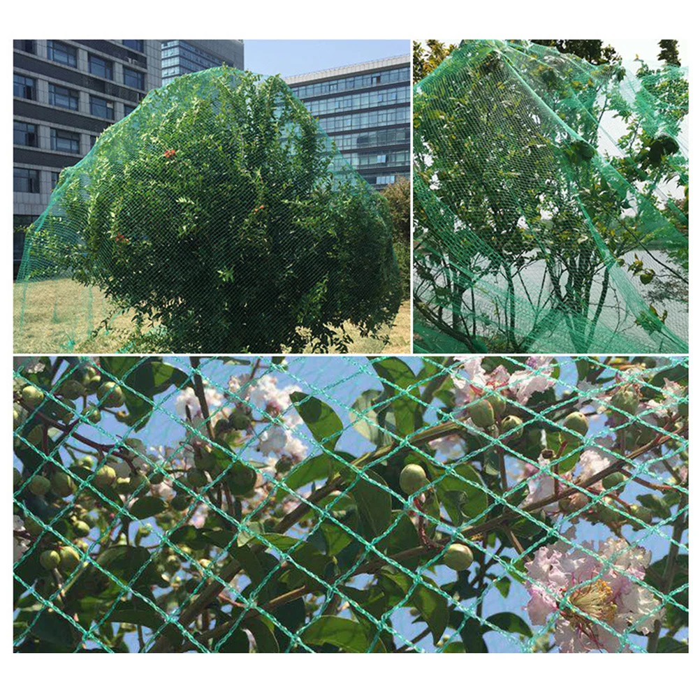 Red de frutas verde de 15M para protección de jardín de granja contra pájaros, verduras, plantas, flores, arbustos, casquillos de bayas, huerto agrícola