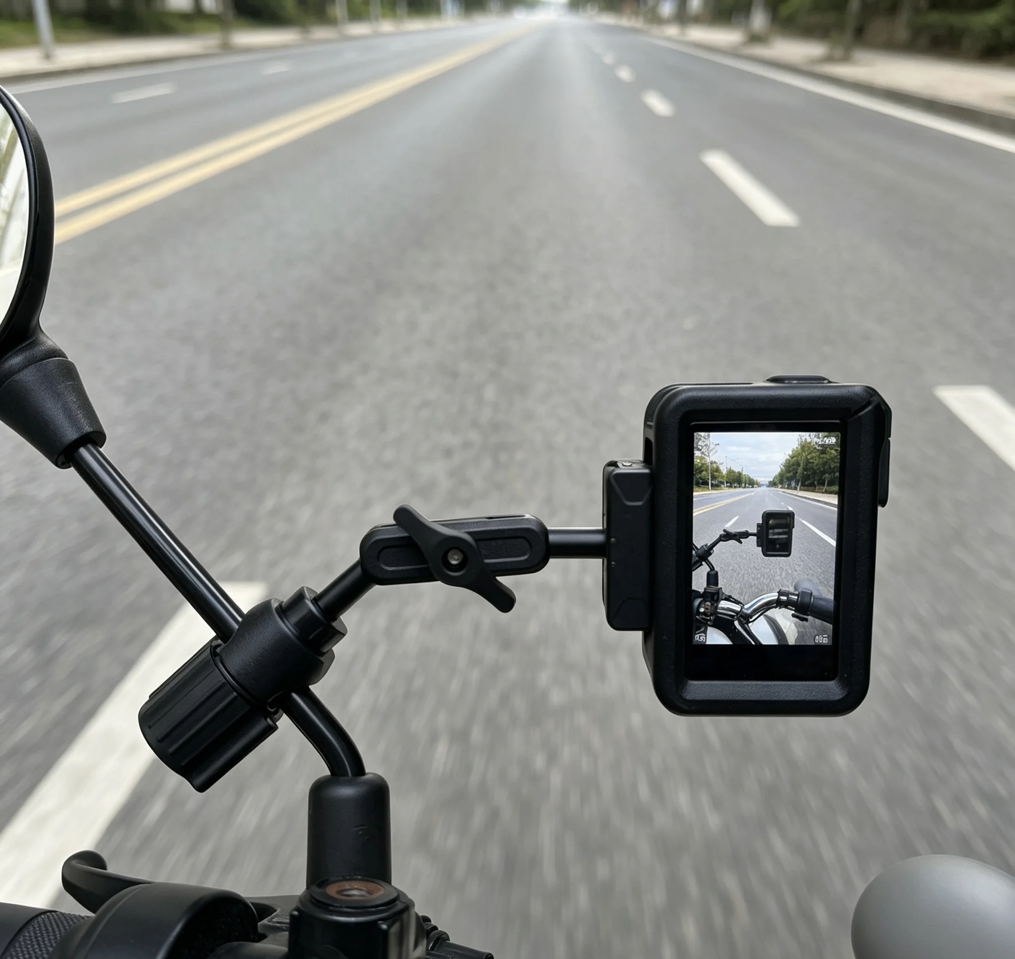 Shockproof Motorcycle Bicycle Riding Bike Rearview Mirror Camera Bracket Fixed Shooting Recording Mount for Cycling Accessories
