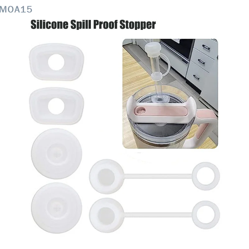 Juego de tapones a prueba de derrames de silicona, 2 piezas, Compatible con Stanley Cup 1,0/2,0, 40oz/ 30oz, vaso de agua, accesorios antifugas