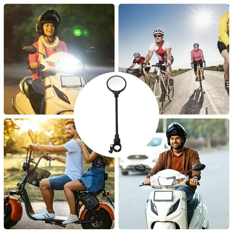 Bike Mirror Handlebar Mount Stroller Rearview Mirror Universal Shockproof HD Rear View Mirror For Bike Handlebar Stroller