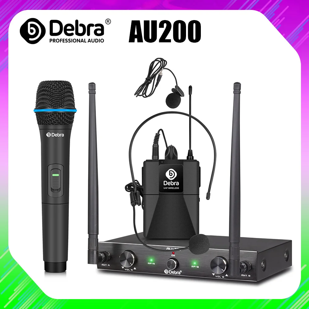 FORKET AU200 Wireless Microphone System Clear Pickup Low Power Consumption Suitable For Stage, Church, Conference Party, Karaoke