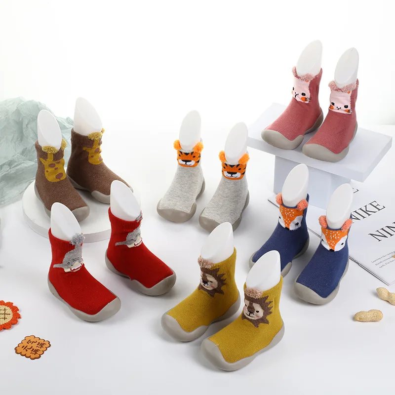 

Autumn Non Slip Soft Soled Baby Floor Socks Girls Print Indoor Kids Toddler Shoes Boys Cute Baby Toddler Medium Socks Shoes