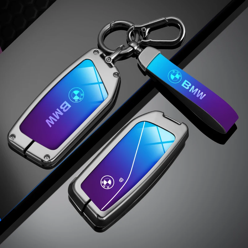 

NEW Metal Car Key Case Cover Shell Fob For BMW i7 X7 G07 LCI iX I20 X1 U11 7 Series G70 G09 XM U06 G81 M3 2023 Protector Keyless