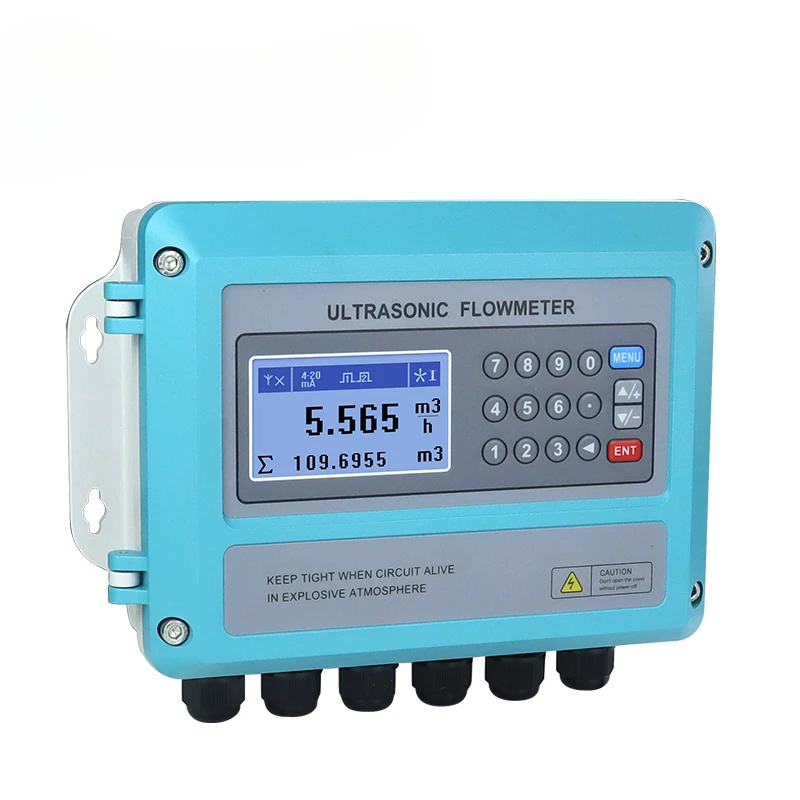 Digital Ultrasonic Liquid Flow Meter Wall Mounted External Ultrasonic Water Flow Meter