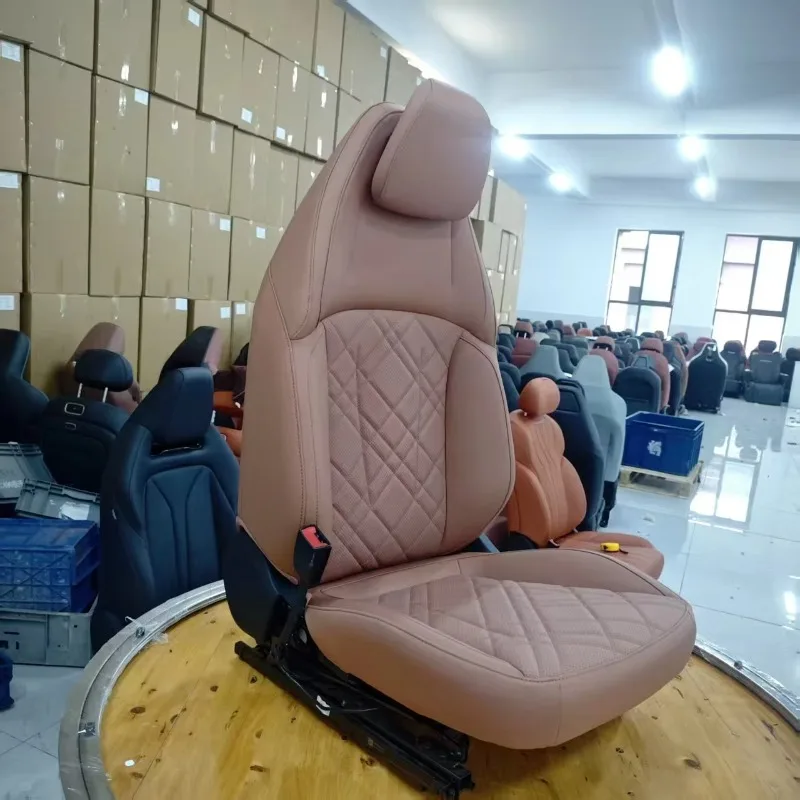 Light Brown Leather Car Seat Complete Assembly for Luxury Sedan/SUV for Premium Used Car Dealerships