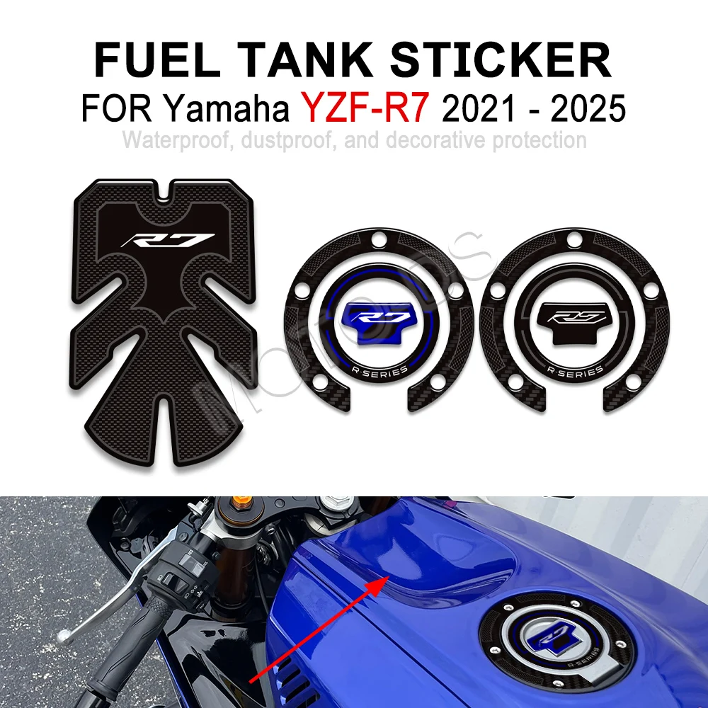 

Для Yamaha YZF-R7 YZFR7 YZF R7 мотоцикла 3D бак Pad защита топлива газа наклейки наклейки 2021 2022 2023 2024 2025
