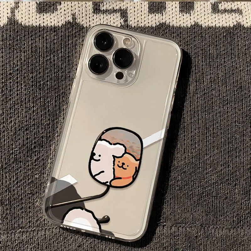 Couple Puppy Case for iPhone 16 casing 14 13 12 11 15 Pro Max Xs XR 8 7 Plus Shockproof Screen Protector cover