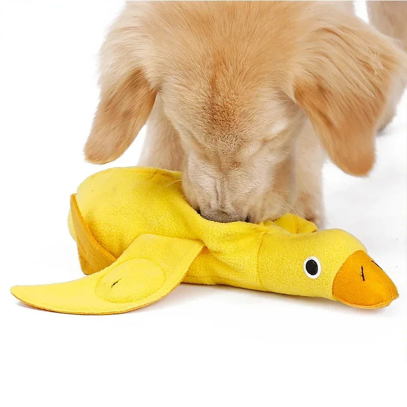 New Pet Plush Toy Duck Tibetan Food Training Dog Interaction Slowly Chewing Plush Dog Chew