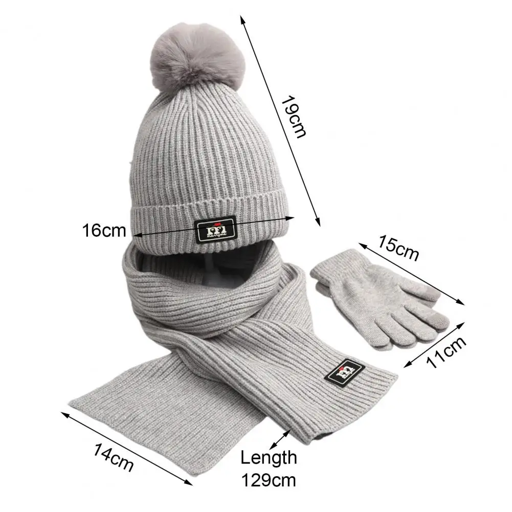 Winter Hat Scarf Glove Combo Kids Accessories Set Hat Scarf Gloves Bundle for Boys Girls Plush Ball