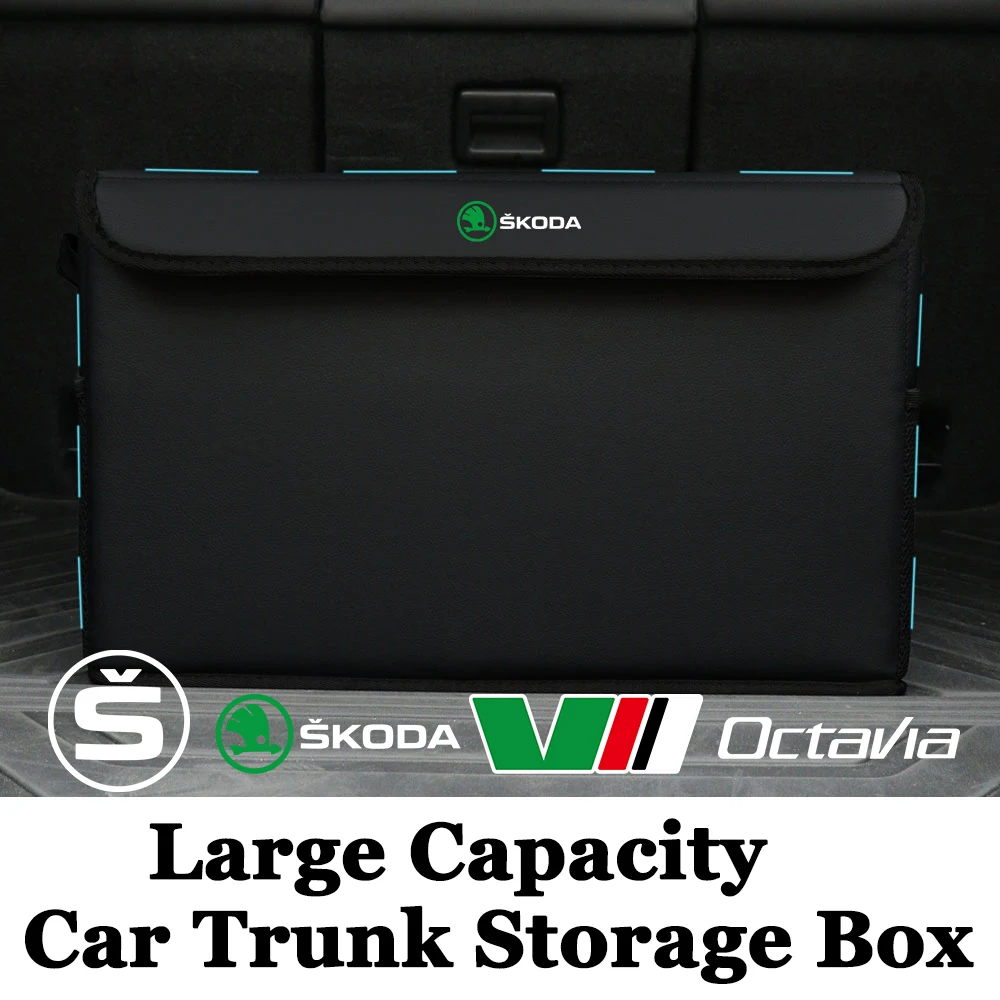 Large Car Trunk Storage Bag Felt Organizer Box Auto Tidying Tool for Skoda VII S Octavia Fabia Rapid Kamiq Superb Kodiaq Felicia