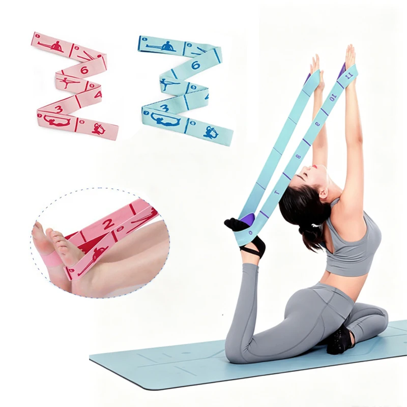 Multi-Section Elastic Yoga Resistance Bands Yoga Mat Strap Cotton Elastic Band for Fitness Yoga Equipment YJS06