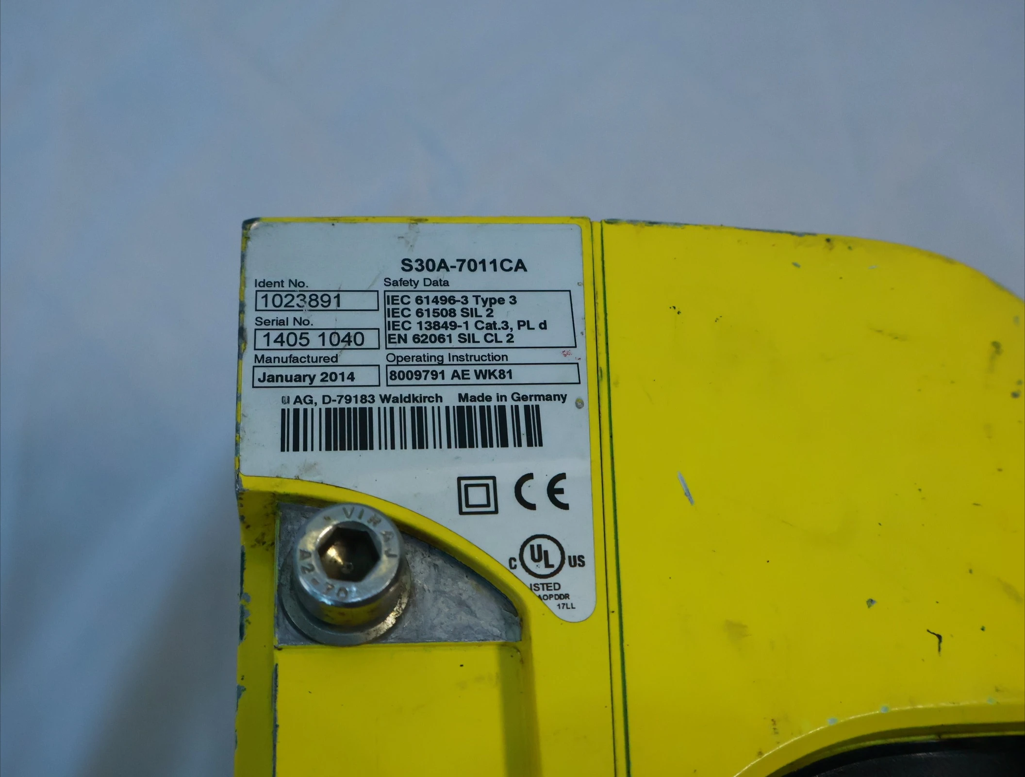 

Used S30A-7011CA For SICK S30A-7011CA Safety Laser Scanner