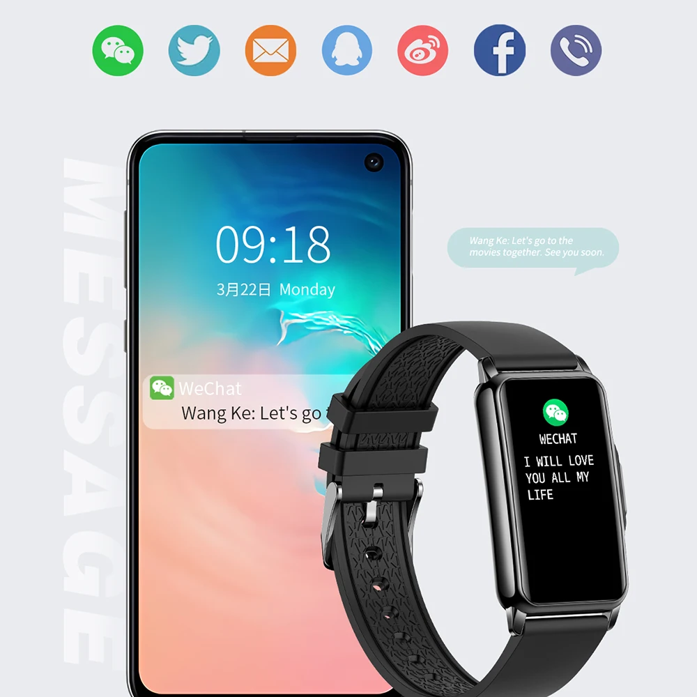 팔찌 스포츠 스마트 시계 심박수 풀 터치 스크린 시계줄 방수 스마트워치 남녀 공용