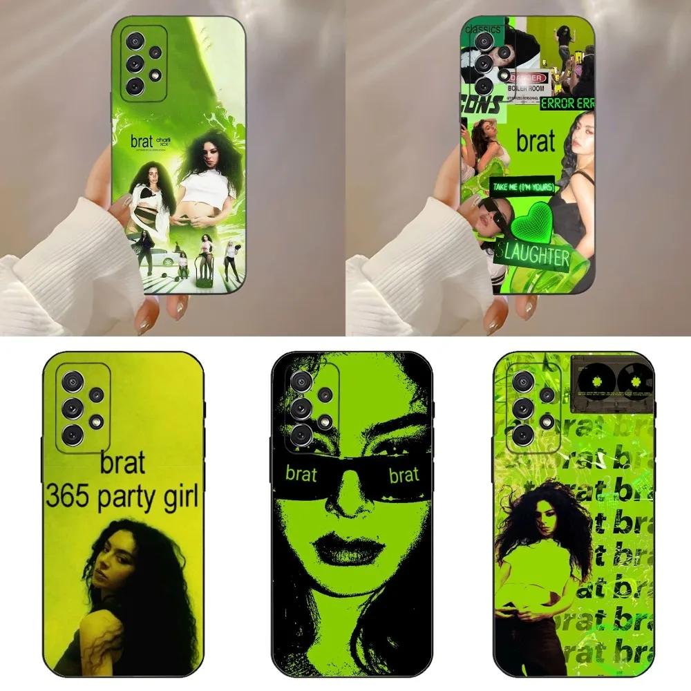 Singer C-Charli XCX B-BRAT Phone Case For Samsung Galaxy A91,A80,A73,A72 ,A71,A53A52,A32 ,A31A22,A21s,A20,Black Cover