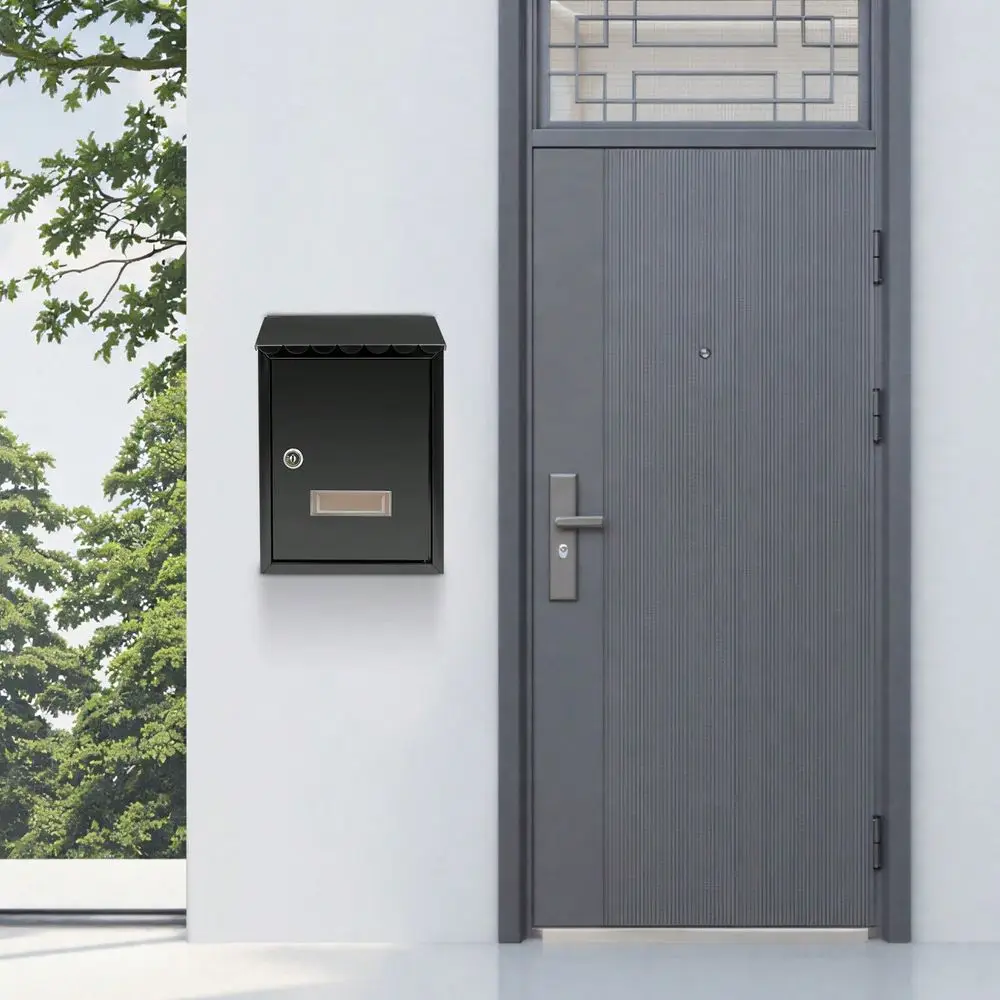 Iron Wall Mounted Mailbox, Letter Box With Key Lock, Lockable Mail Box With Visible Window, Home Apartment Mail Storage Collect