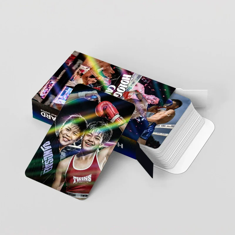 مجموعة بطاقات Lomo Laser Lomo مكونة من 124 قطعة من تايلاند Bangsaen Fight Club - بطاقات صور ثلاثية الأبعاد صغيرة مع ملصقات