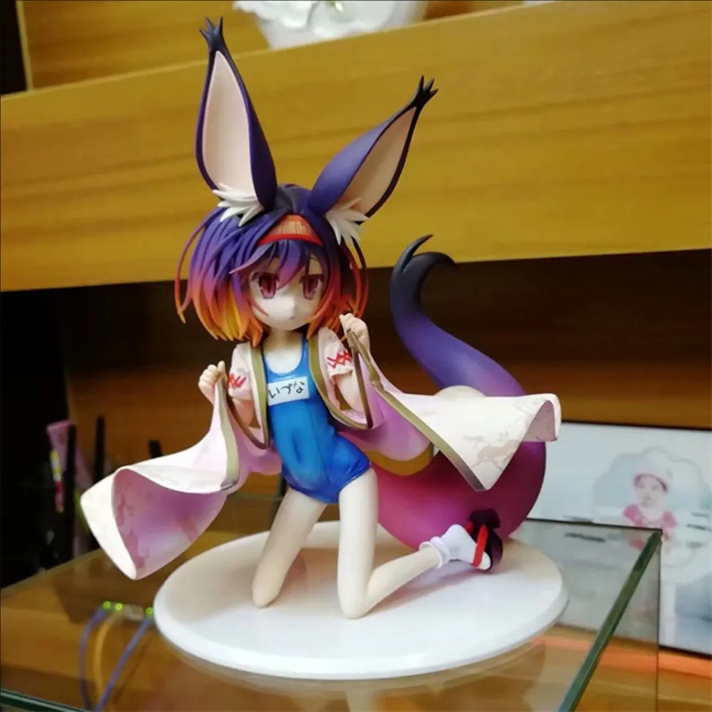 20cm No Game No Life Hatsuse Izuna 1/7 Swimsuit Aquamarine Japanese Anime PVC Action Figure Toy Game Collectible Model Doll