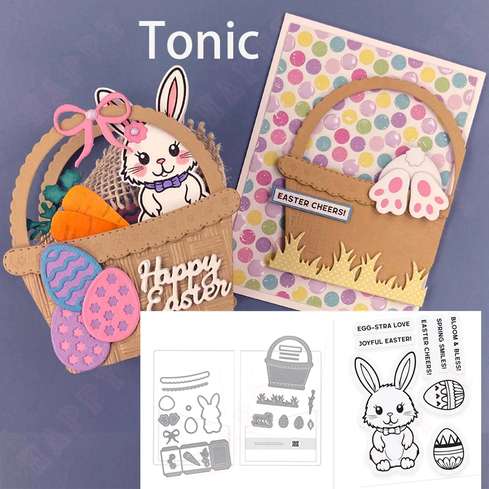 

Easter Baskets & Bunnies Metal Cutting Dies Stencil For DIY Cut Die Scrapbooking Album Embossing Paper Card Embossing 2025 new