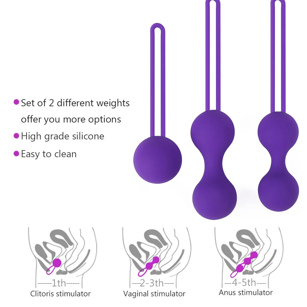 Boule vaginale en Silicone, 3 pièces, jouets sexuels pour Geisha intelligente, simulateur de boule Kegel, vagin chinois Ben Wa, exercice de serrage