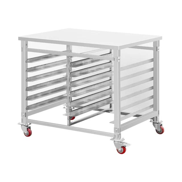Steel Plate Storage Rack Single Row 12~15 Layers Stainless Steel Tray Trolley