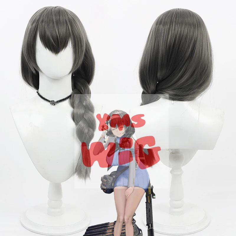 

Парик для косплея NIKKE Goddess of Victory Mary, длина 60 см, серые плетеные синтетические волосы, термостойкие, для ролевых игр на Хэллоуин, вечеринка