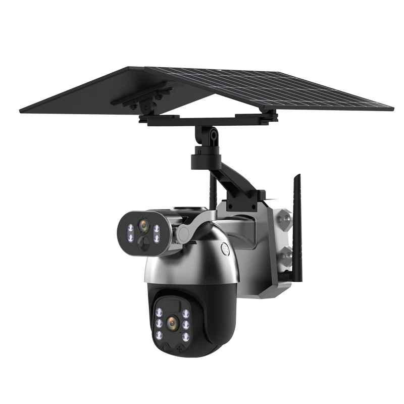 2.5Inch 6MP UHD Dual Lens Solar Power WIFI/4G PTZ IP Dome Camera Full Color AI Humanoid Detection Security CCTV Baby Monitor