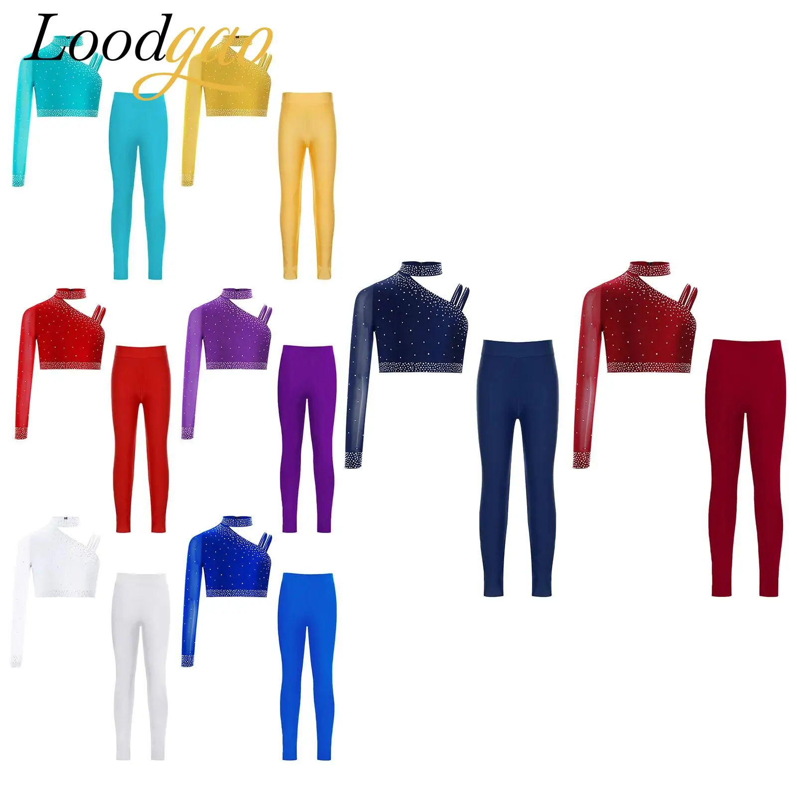 

Children Clothes Kids Leggings Dancewear Girls Ballet Dance Set School Show Yoga Fitness Performance Skating Gymnastics Outfits