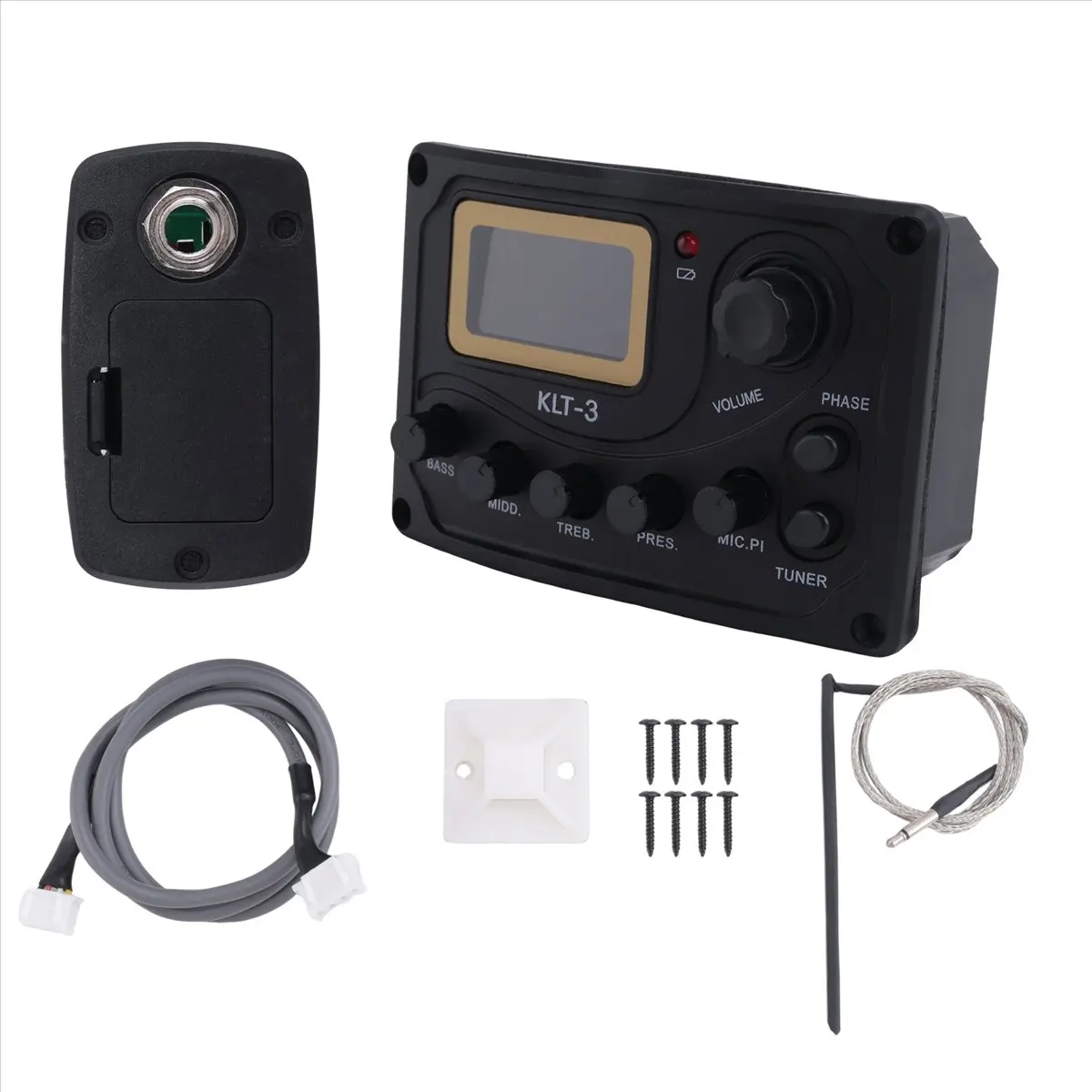 【STOCK】4 Band EQ Equalizer -3 Acoustic Guitar EQ Preamp with Digital Tuner Guitar Pickup