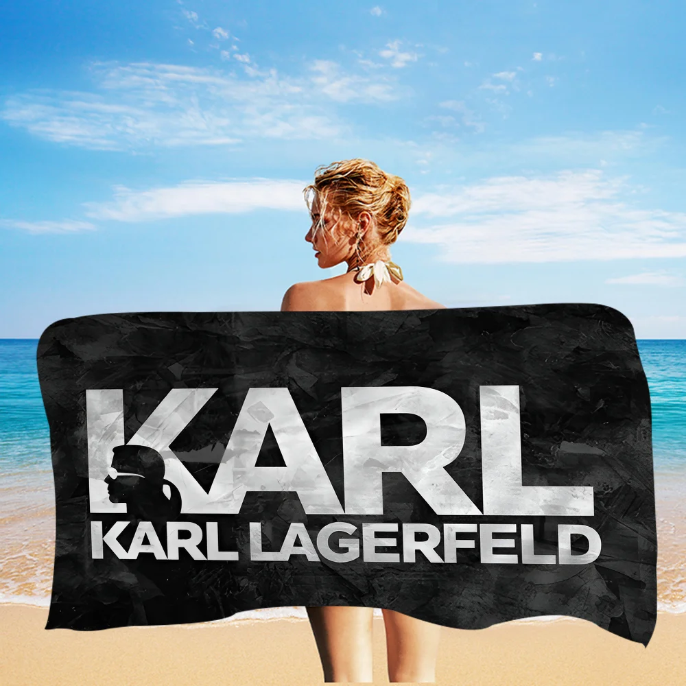 K-Karl Fashion L-Lagerfeld Microfiber Beach Towel Absorbent Quick dry Soft Yoga Swimming Resort Mountain Climbing Towel