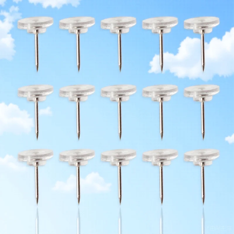 

100Pcs Pushpins Flat Head Clear Thumbtacks for Cork Board Office Bulletin Drawing Pins Photo Wall Thumbtacks Map Markers