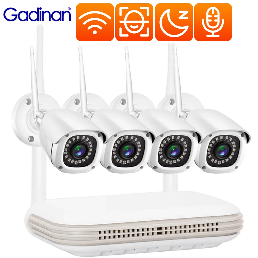 gadinan mini camera ip ao ar livre sistema de seguranca cctv sem fio ai face detection one way audio kit de gravacao de video wifi nvr 3mp 8ch 01