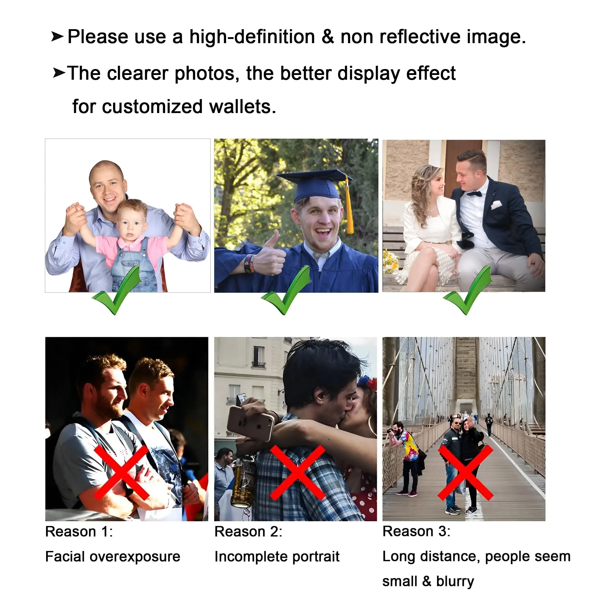 กระเป๋าสตางค์หนังแกะสลักส่วนบุคคลสําหรับพ่อ - ภาพถ่ายที่กําหนดเอง ของขวัญวันพ่อสําหรับเขา สามี แฟนกับกระเป๋าเงิน