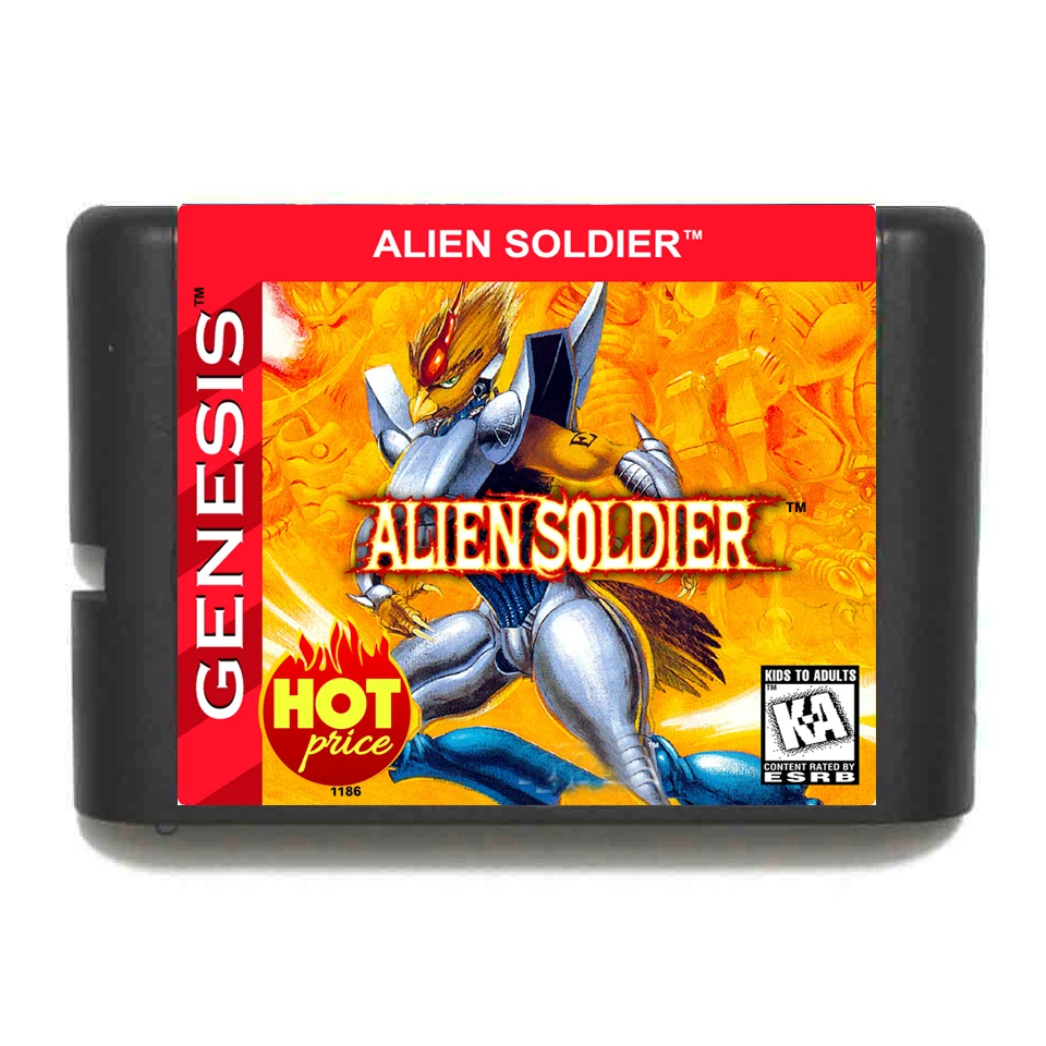 Alien Soldier 16 Bit MD Game Card Reproduction Game Cart for Sega Genesis Mega Drive