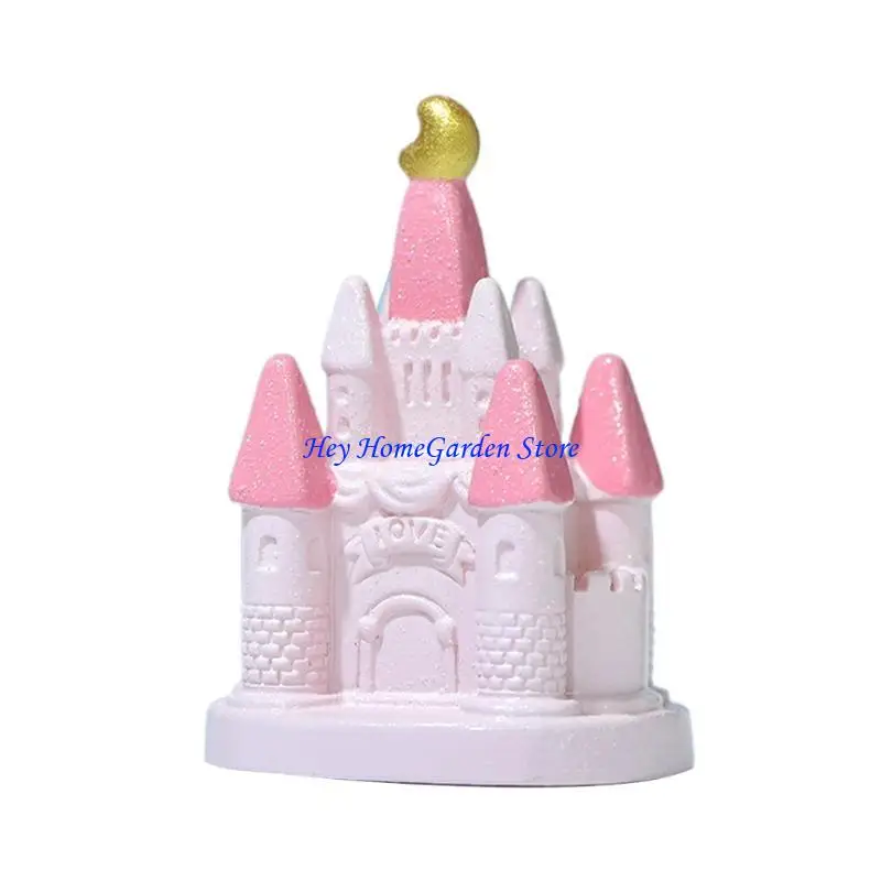 652F Romantic Miniature Castle Micro Landscape Decoration Figurines DIY Cake Fairy Garden Resin Xmas Birthday Ornament