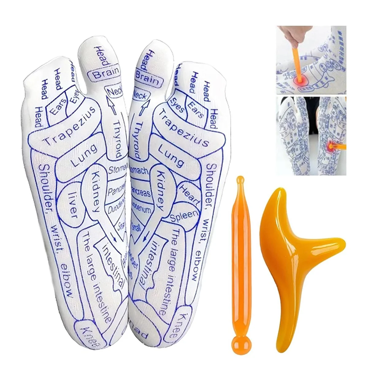 AD30-Reflex Socks, Socks Z100, Reflexology Socks with Tools, Acupressure Reflexology Foot Massage Sock for Men