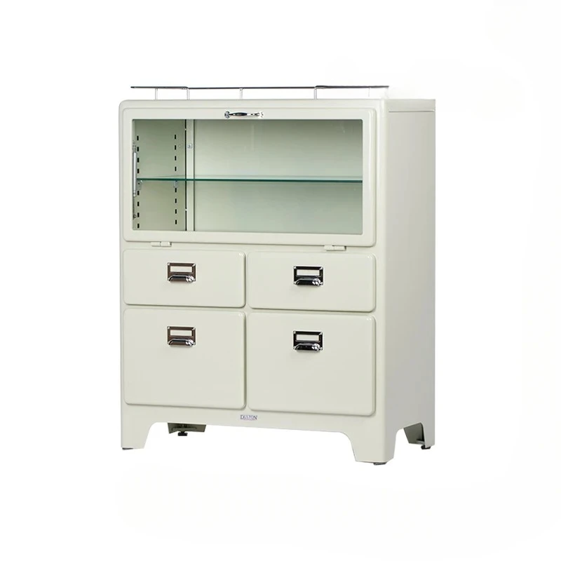 

Industrial Style Metal Glass Living Room Sideboard Cabinet Display Display Storage Cabinet Simple Retro
