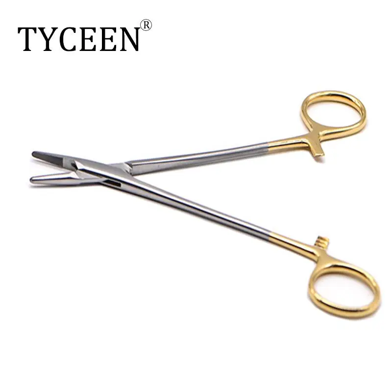 Dental Needle Holder Pliers with TC Head 12.5cm Length German Reusable Stainless Steel Orthodontic Forceps Surgical Instrument