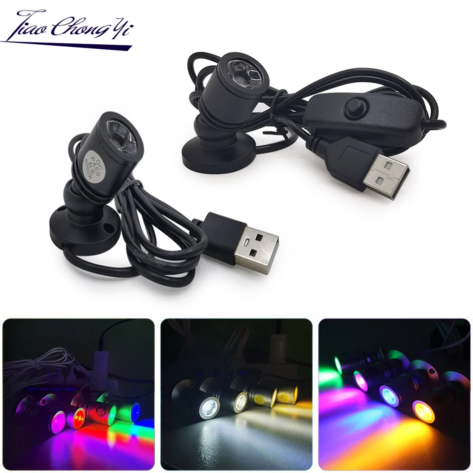 1W USB LED Spot light  DC5V Mini Lamp  long cord for model display counter wine cabinet garage exhibition case shelf