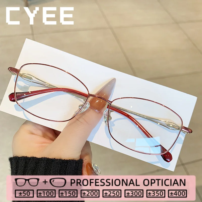 

CYEE Adult Fashionable Styles Anti Blue Ray Reading Glasses Women Photochromic Myopia Customization Prescription Optical Eyewear