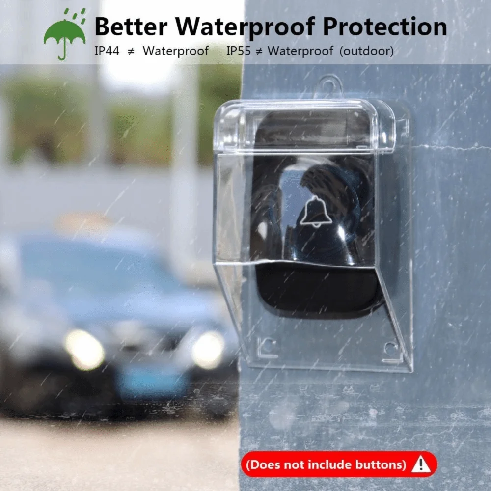 Transparent Wireless Doorbell Rain Cover Universal Tough Material Doorbell Waterproof Cover PC Humanized Design